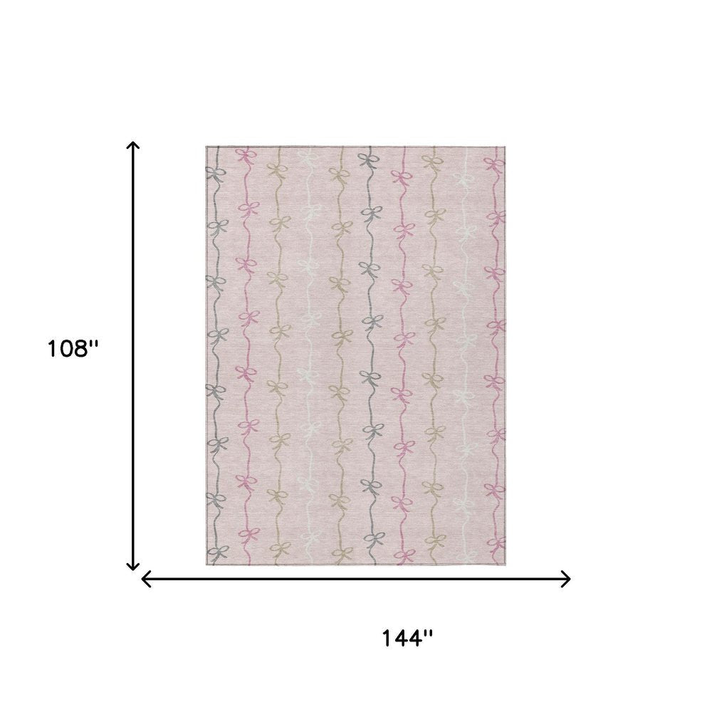9' X 12' Pink And Gray Southwestern Washable Indoor Outdoor Area Rug HomeRoots