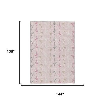 9' X 12' Pink And Gray Southwestern Washable Indoor Outdoor Area Rug HomeRoots