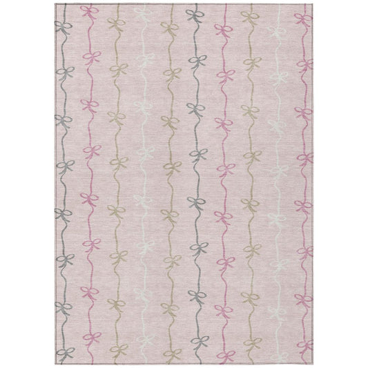 9' X 12' Pink And Gray Southwestern Washable Indoor Outdoor Area Rug HomeRoots