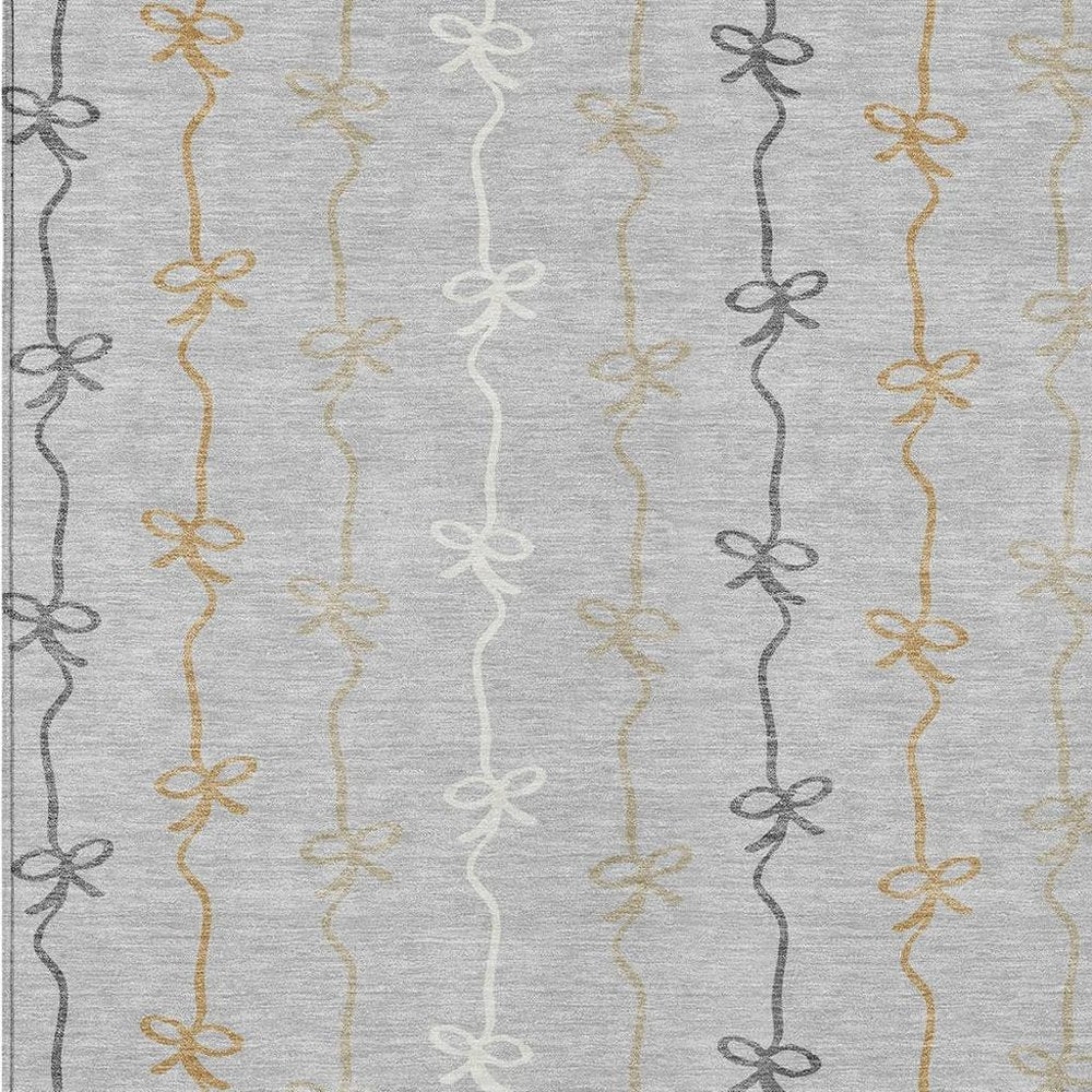 5' X 8' Silver And Gray Southwestern Washable Indoor Outdoor Area Rug HomeRoots