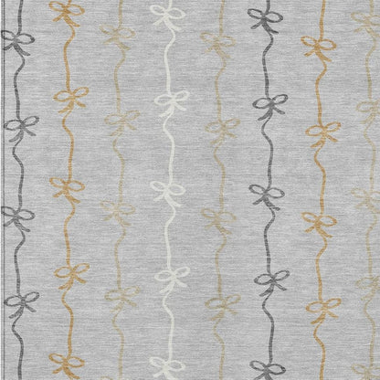 5' X 8' Silver And Gray Southwestern Washable Indoor Outdoor Area Rug HomeRoots