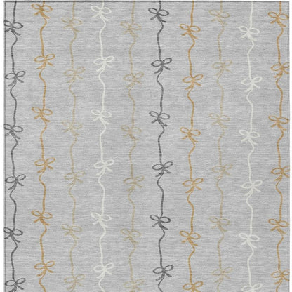 5' X 8' Silver And Gray Southwestern Washable Indoor Outdoor Area Rug HomeRoots