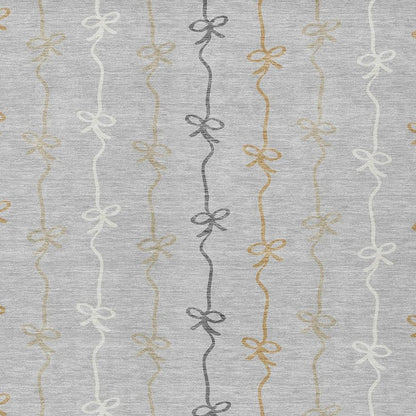 8' X 10' Silver And Gray Southwestern Washable Indoor Outdoor Area Rug