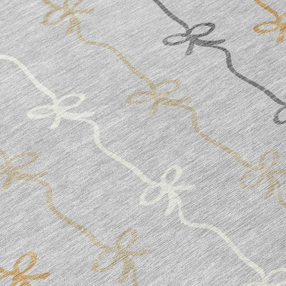8' X 10' Silver And Gray Southwestern Washable Indoor Outdoor Area Rug HomeRoots