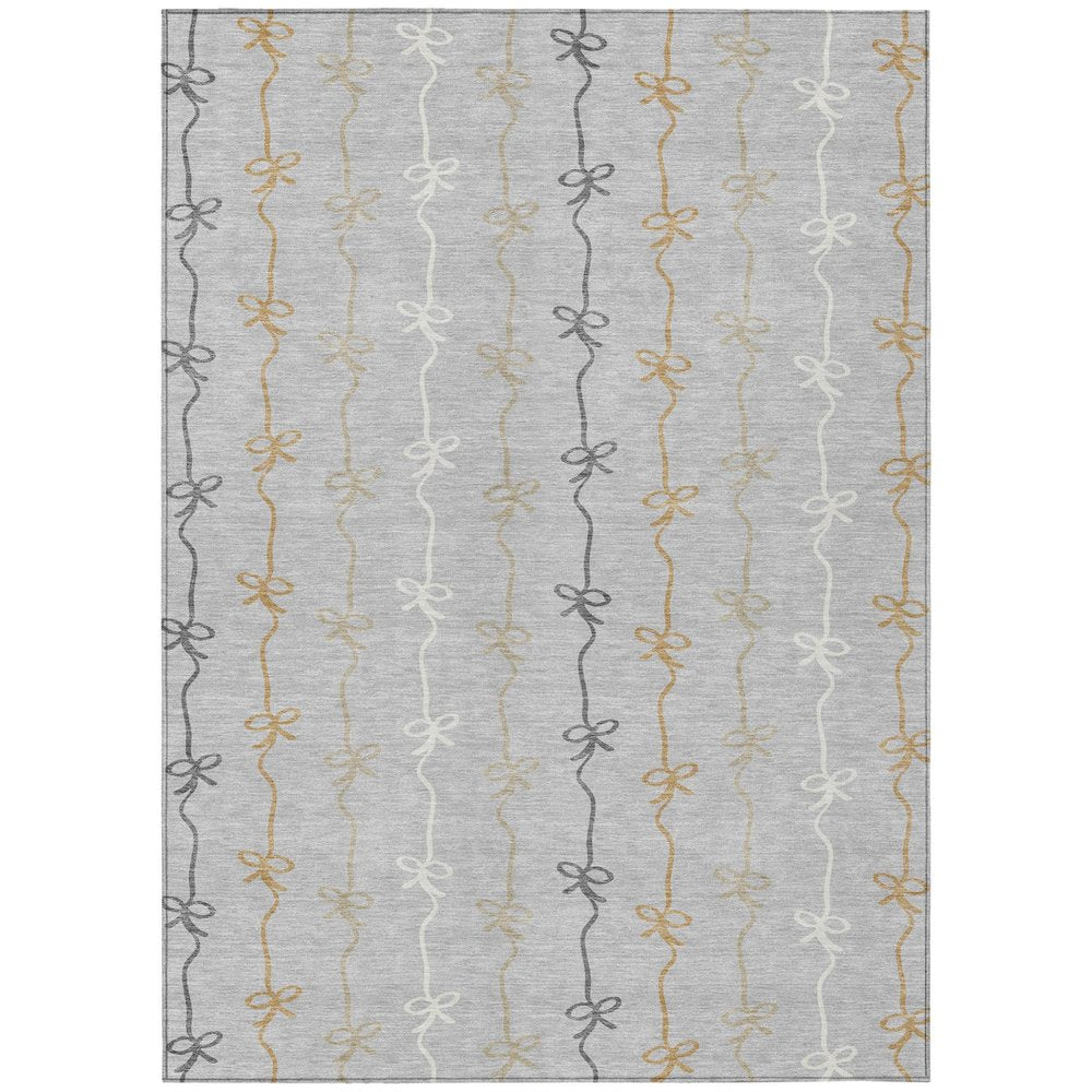 9' X 12' Silver And Gray Southwestern Washable Indoor Outdoor Area Rug HomeRoots