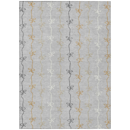 10' X 14' Silver And Gray Southwestern Washable Indoor Outdoor Area Rug HomeRoots