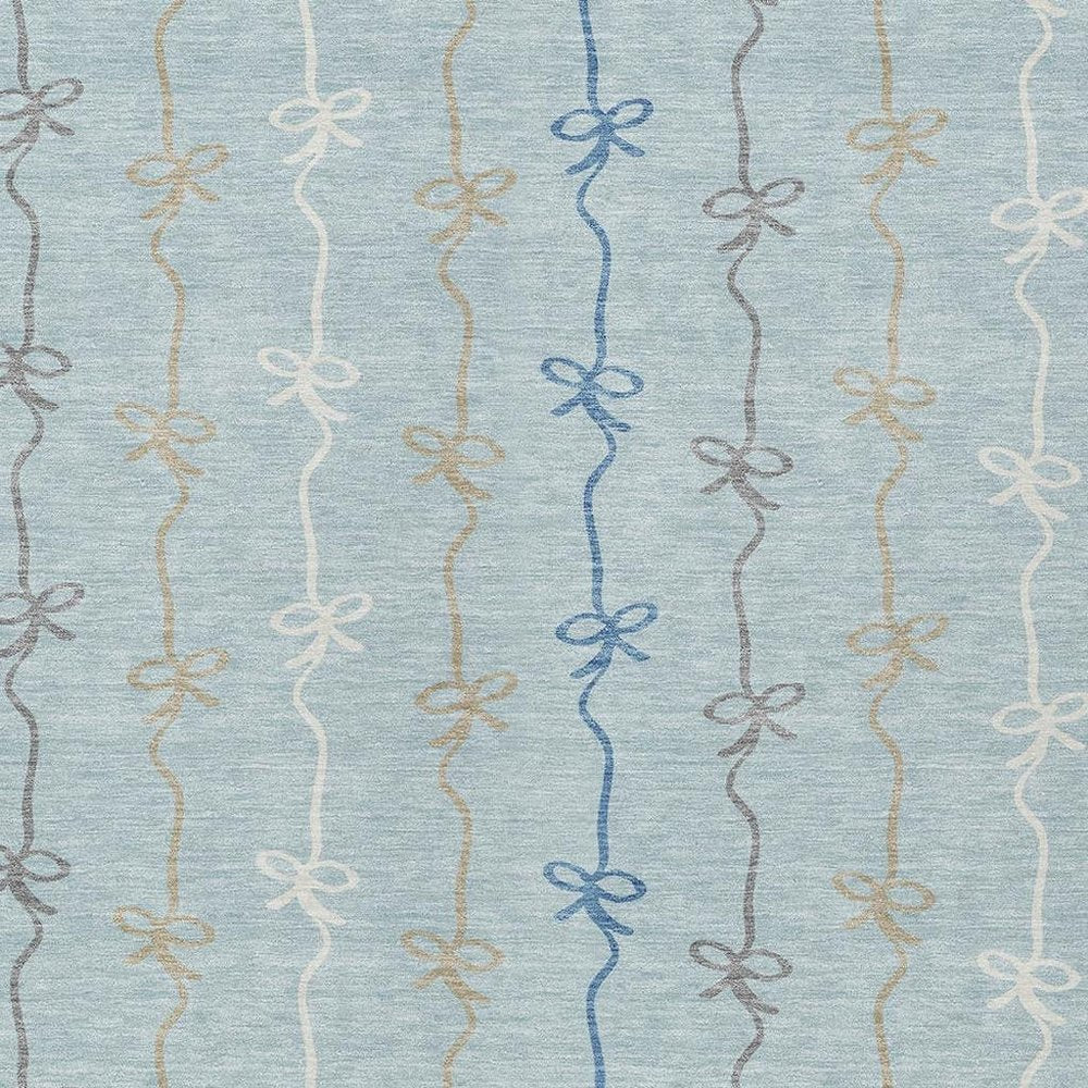 3' X 5' Sky Blue And Denim Blue Southwestern Washable Indoor Outdoor Area Rug HomeRoots
