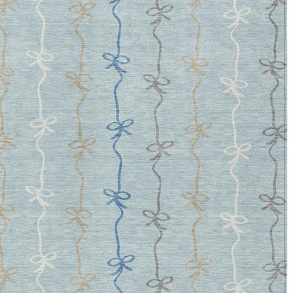 5' X 8' Sky Blue And Denim Blue Southwestern Washable Indoor Outdoor Area Rug HomeRoots