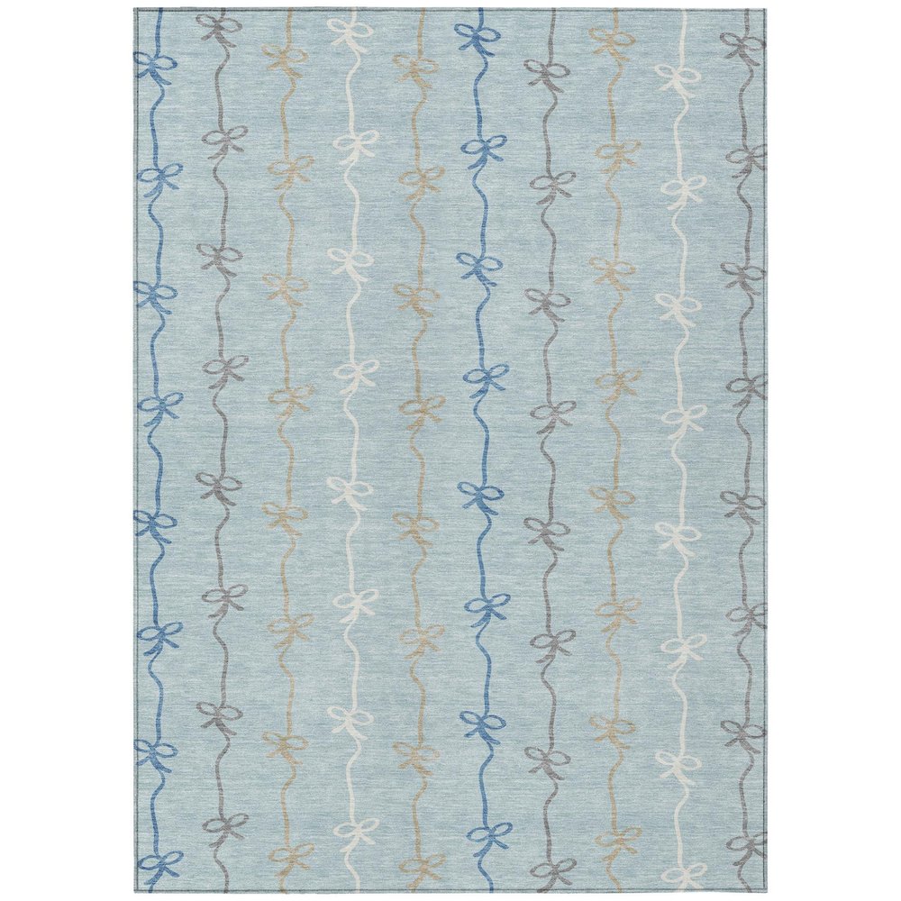 8' X 10' Sky Blue And Denim Blue Southwestern Washable Indoor Outdoor Area Rug HomeRoots