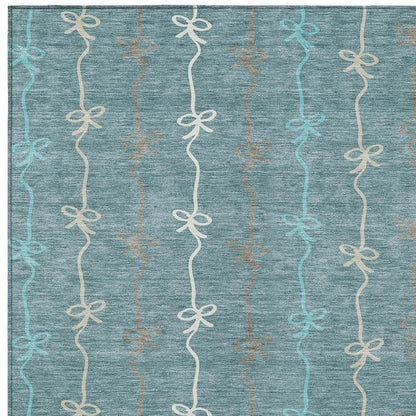 3' X 5' Teal Blue And Aqua Southwestern Washable Indoor Outdoor Area Rug HomeRoots