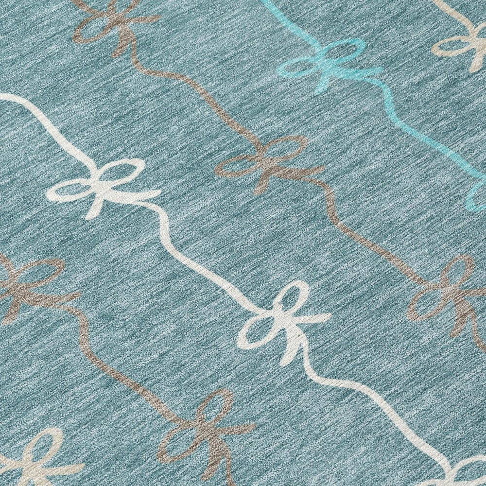 3' X 5' Teal Blue And Aqua Southwestern Washable Indoor Outdoor Area Rug HomeRoots