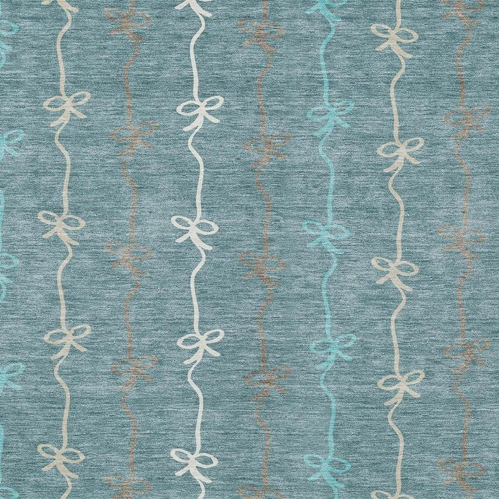 5' X 8' Teal Blue And Aqua Southwestern Washable Indoor Outdoor Area Rug HomeRoots