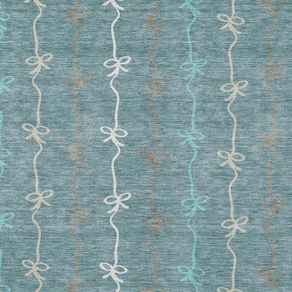 5' X 8' Teal Blue And Aqua Southwestern Washable Indoor Outdoor Area Rug HomeRoots