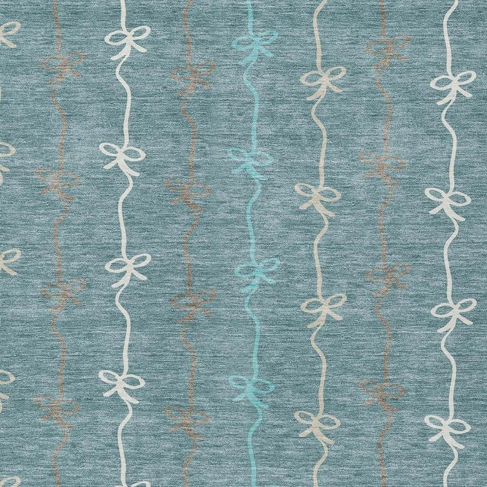 8' X 10' Teal Blue And Aqua Southwestern Washable Indoor Outdoor Area Rug HomeRoots