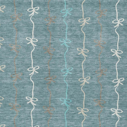8' X 10' Teal Blue And Aqua Southwestern Washable Indoor Outdoor Area Rug HomeRoots