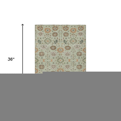 3' X 5' Green And Khaki Geometric Washable Indoor Outdoor Area Rug HomeRoots