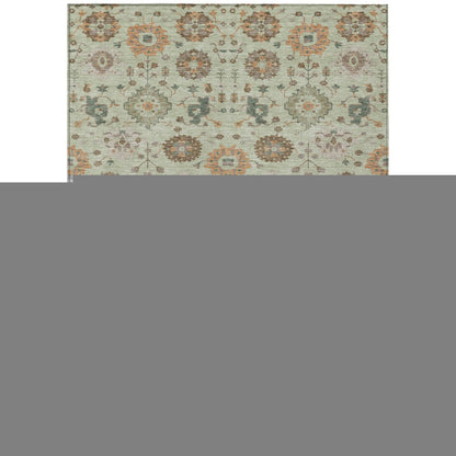 3' X 5' Green And Khaki Geometric Washable Indoor Outdoor Area Rug HomeRoots