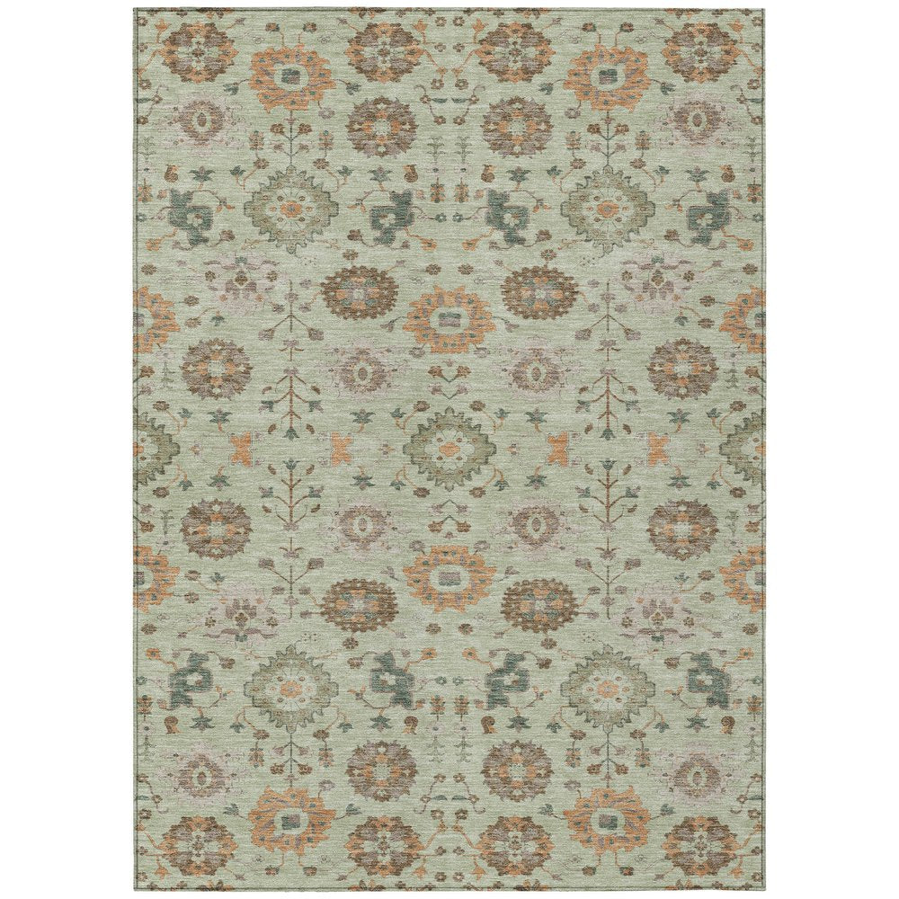 3' X 5' Green And Khaki Geometric Washable Indoor Outdoor Area Rug HomeRoots
