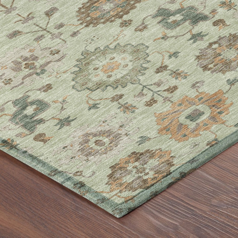 3' X 5' Green And Khaki Geometric Washable Indoor Outdoor Area Rug — view 18