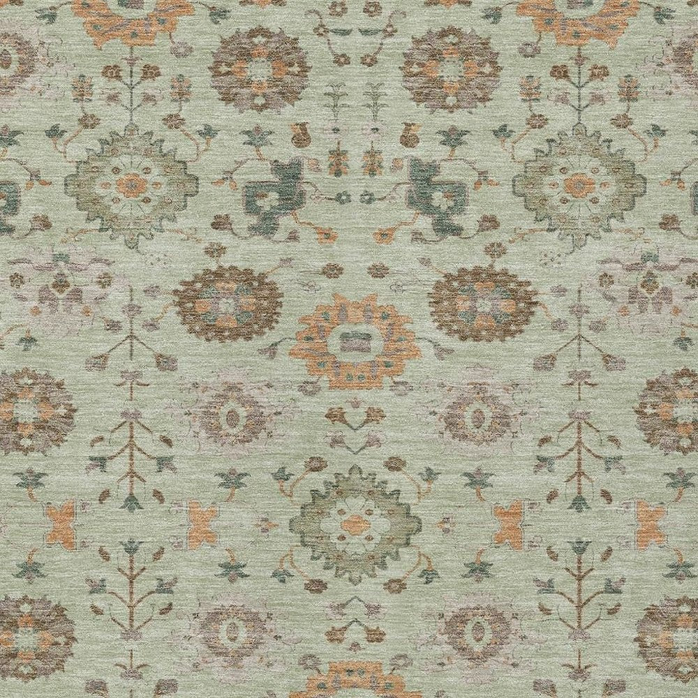 3' X 5' Green And Khaki Geometric Washable Indoor Outdoor Area Rug HomeRoots
