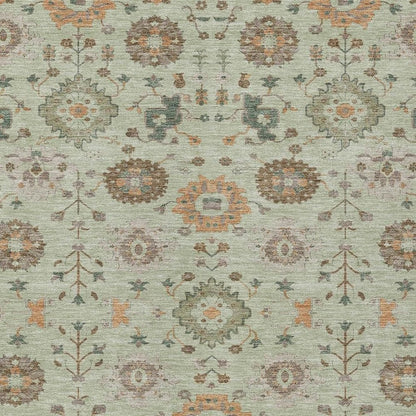 3' X 5' Green And Khaki Geometric Washable Indoor Outdoor Area Rug HomeRoots