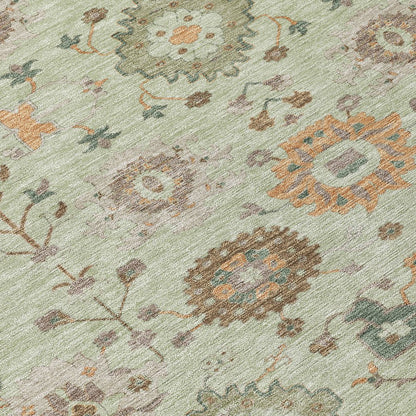 3' X 5' Green And Khaki Geometric Washable Indoor Outdoor Area Rug HomeRoots