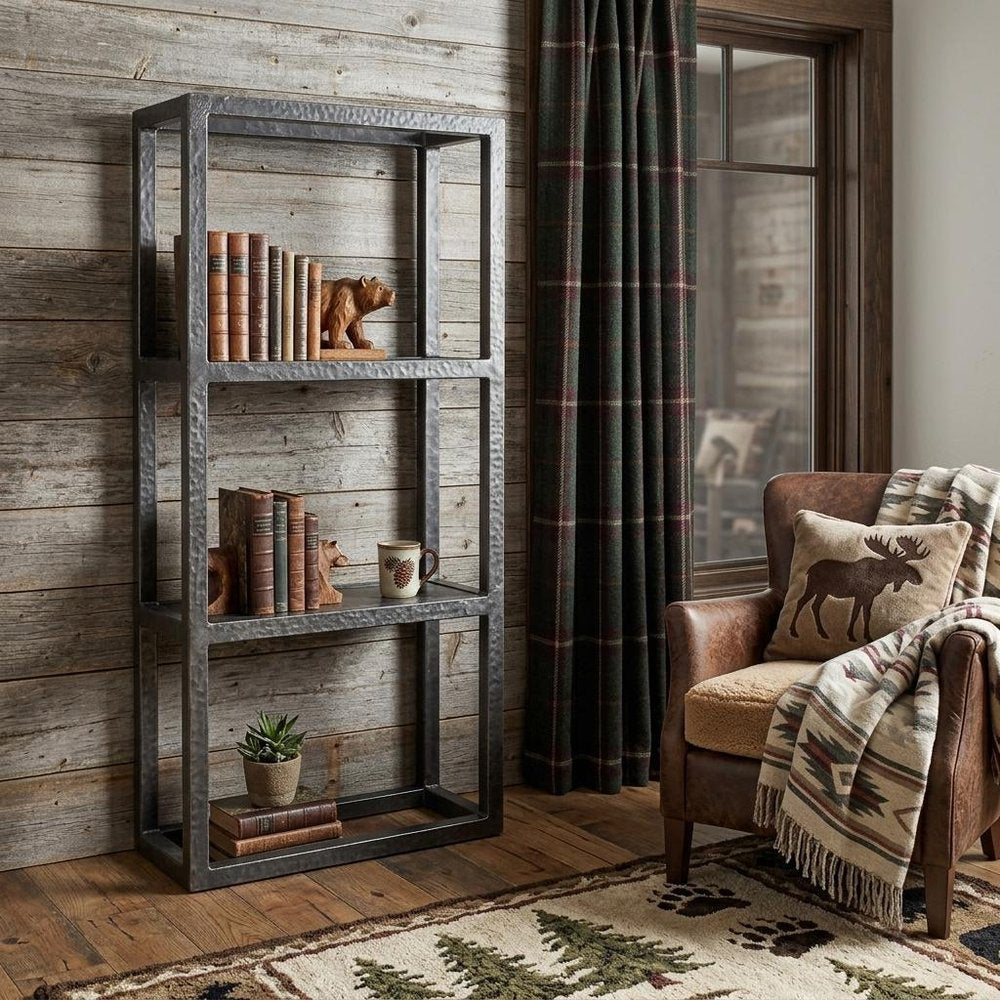 30" Gray Metal One Tier Bookcase — view 6