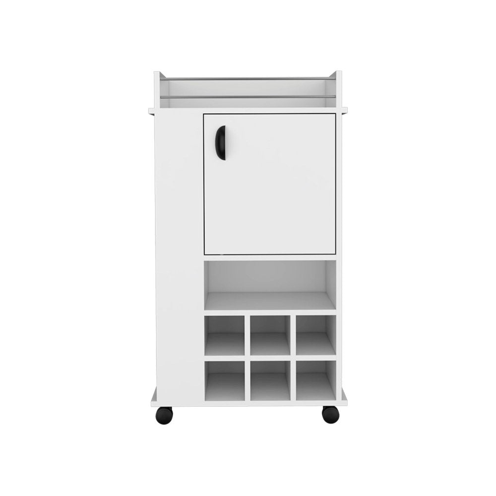 16" White Wood Bar Cart — view 1