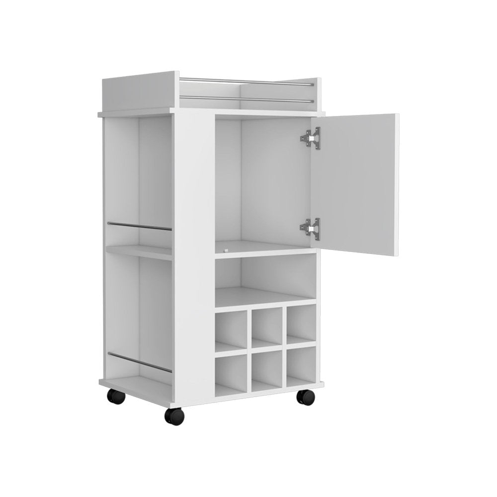 16" White Wood Bar Cart — view 2