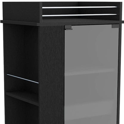 16" Black Wood Bar Cart