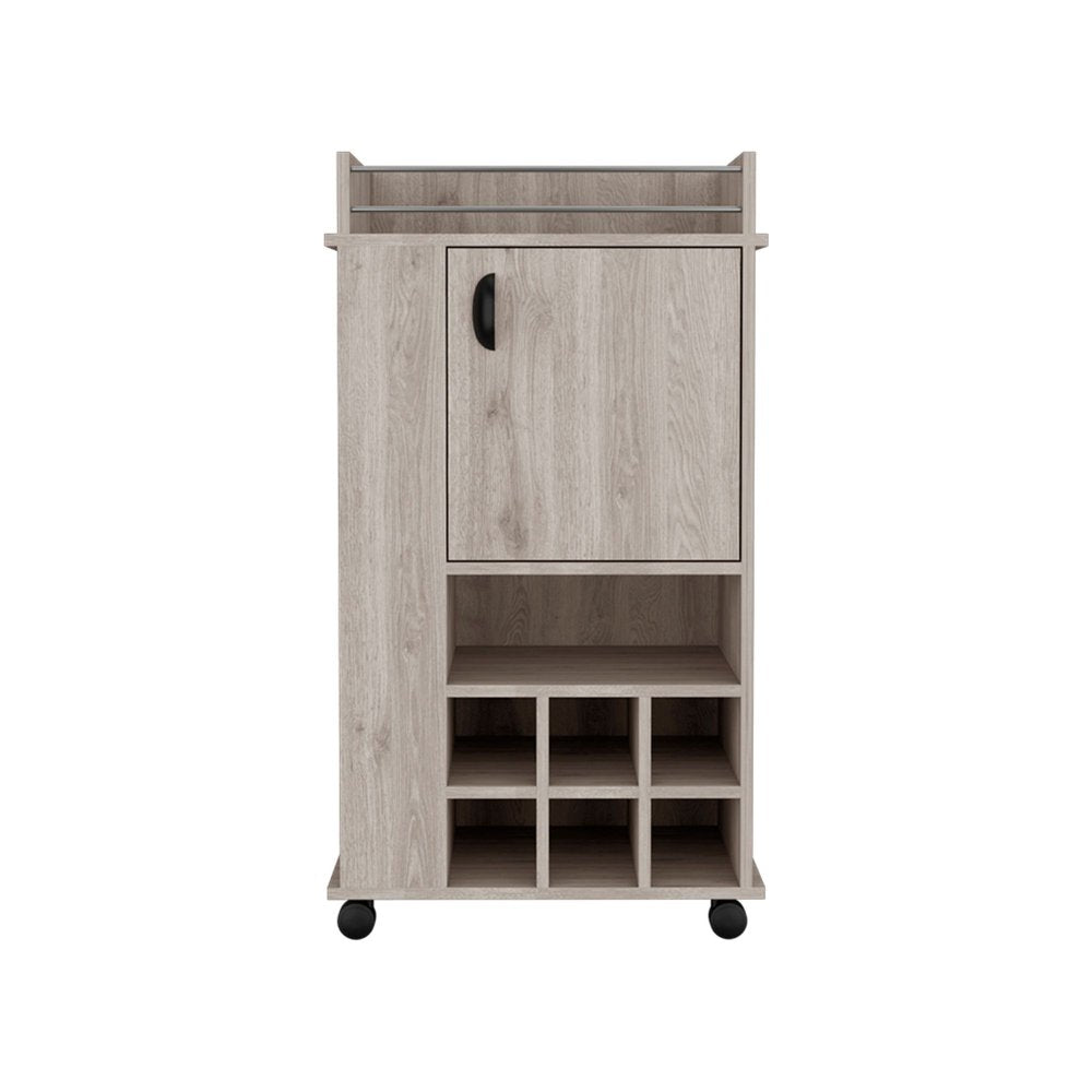 16" Gray Wood Bar Cart — view 1
