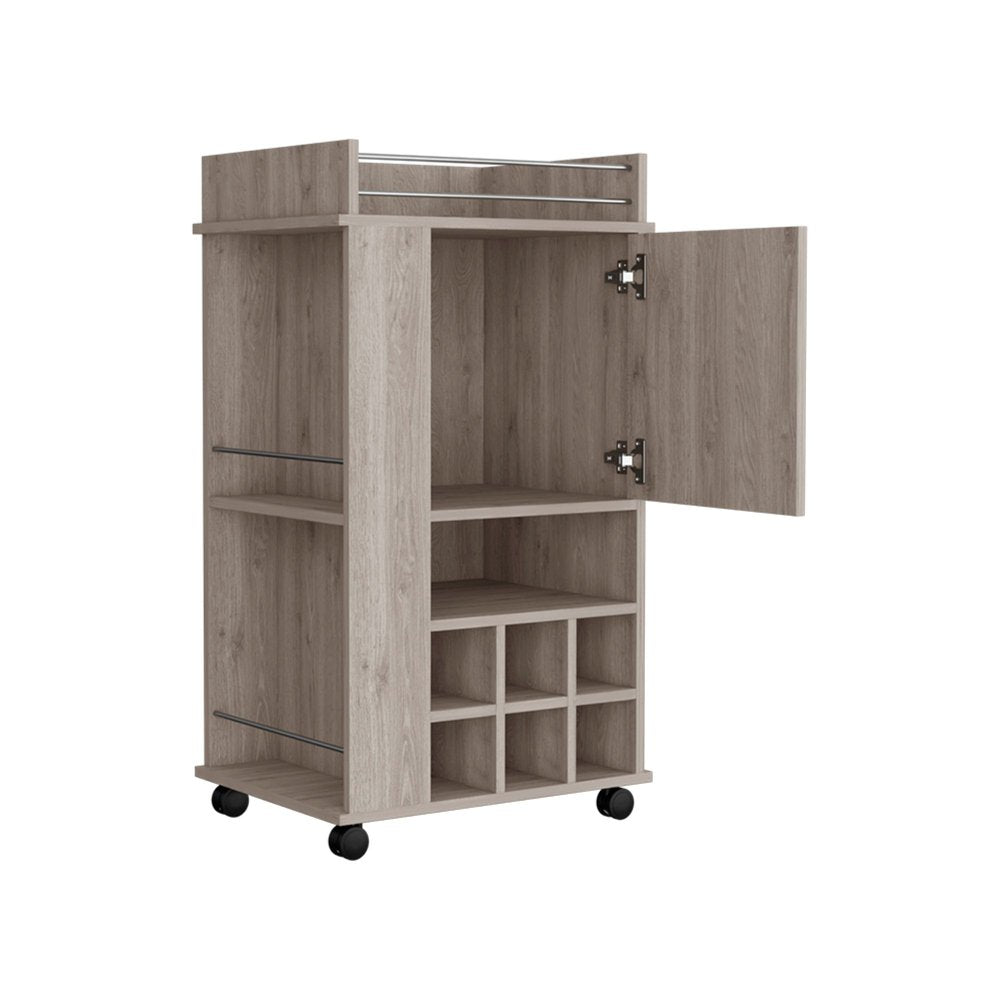 16" Gray Wood Bar Cart — view 2