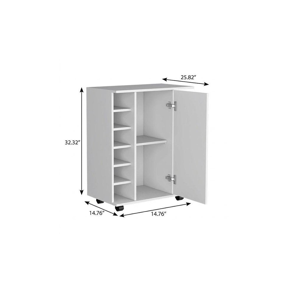 15" White Wood Bar Cart — view 5