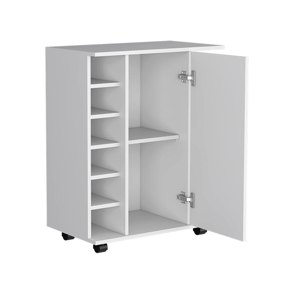15" White Wood Bar Cart — view 2