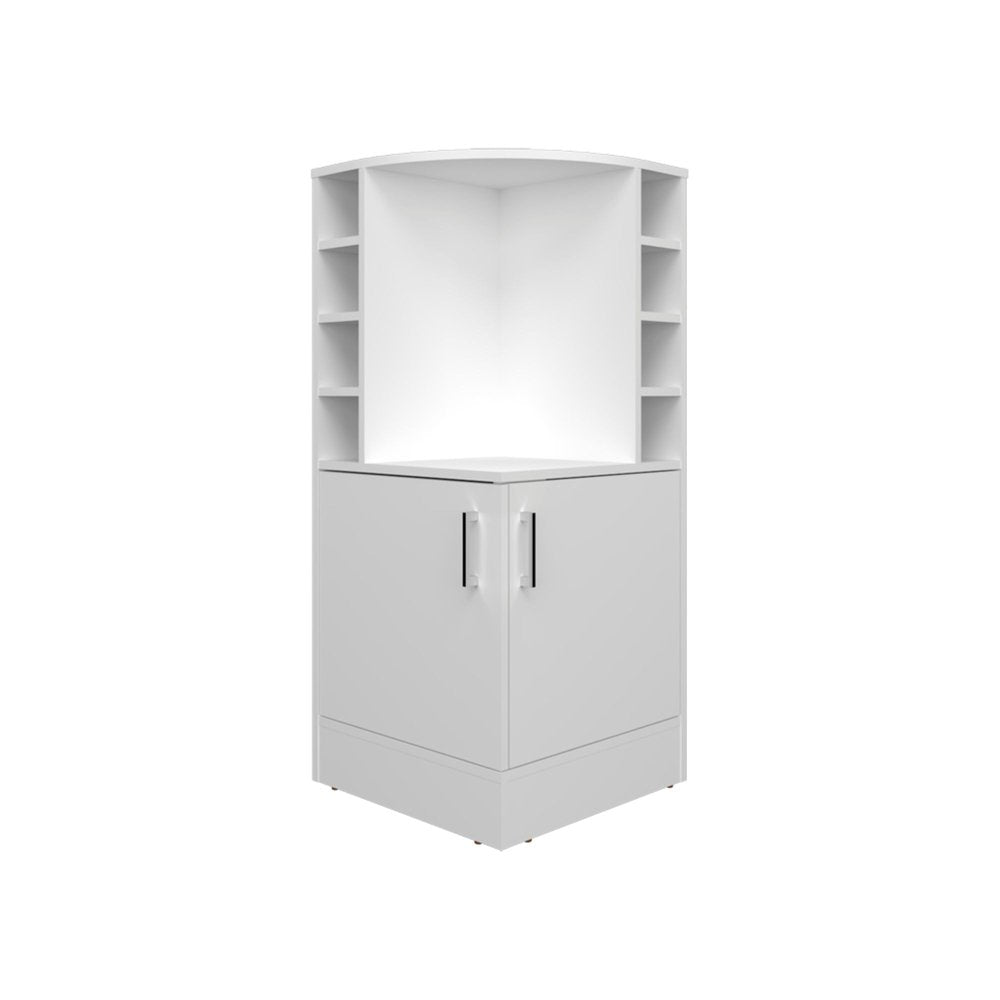 19" White Wood Bar Cart — view 1