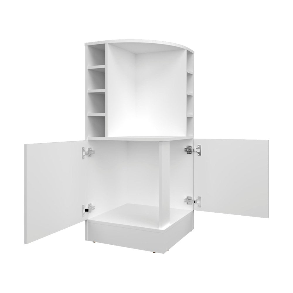 19" White Wood Bar Cart — view 2