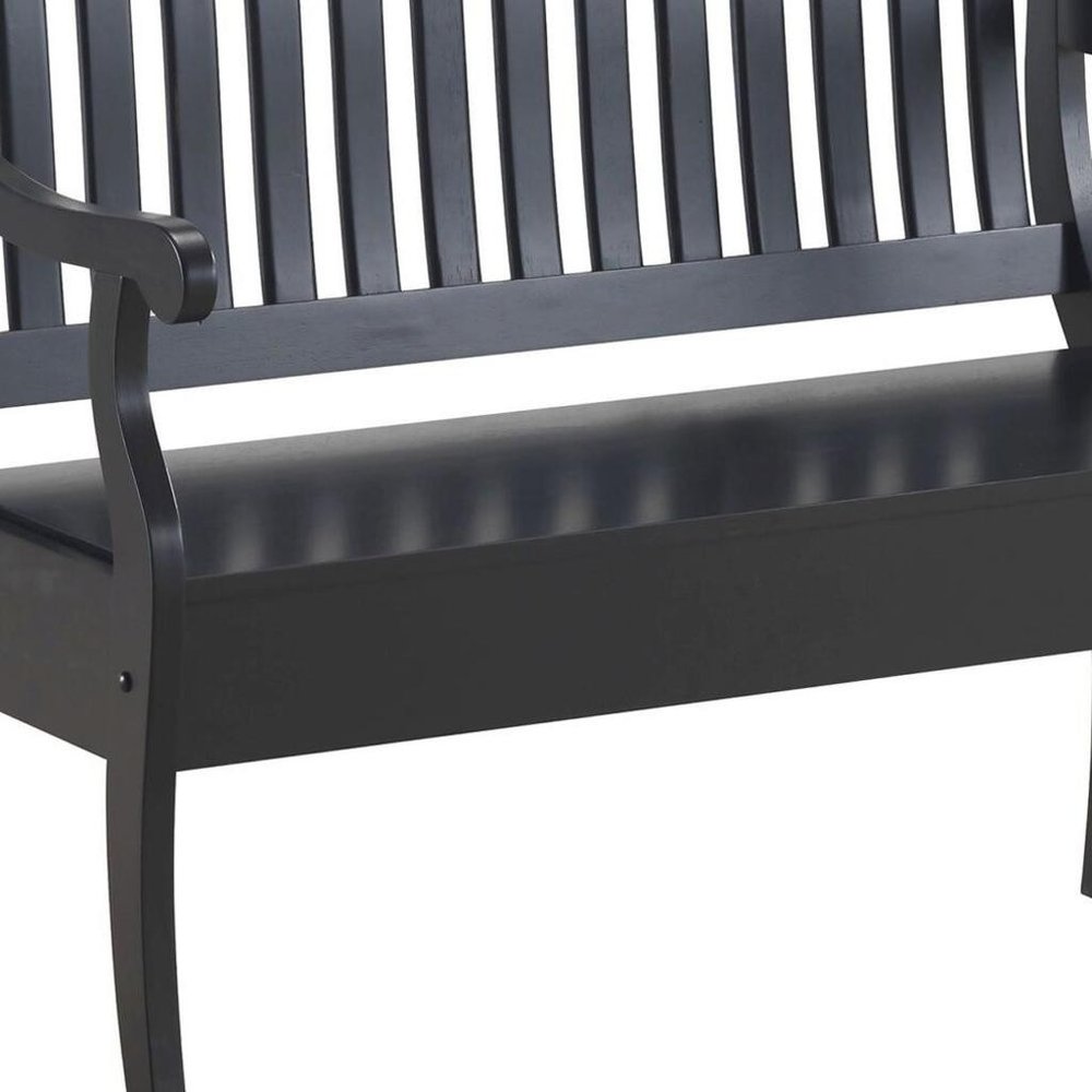 42" Black Solid Wood Storage Bench With Flip Top — view 7