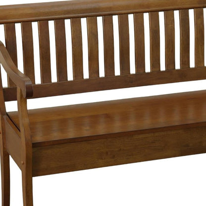 42" Dark Brown Solid Wood Storage Bench With Flip Top HomeRoots