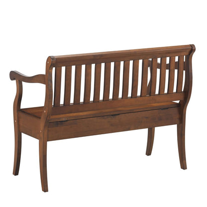 42" Dark Brown Solid Wood Storage Bench With Flip Top HomeRoots
