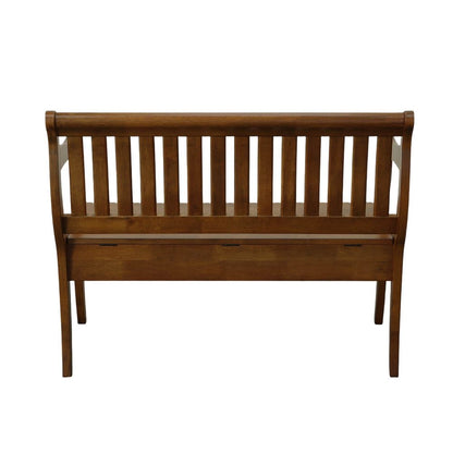 42" Dark Brown Solid Wood Storage Bench With Flip Top HomeRoots