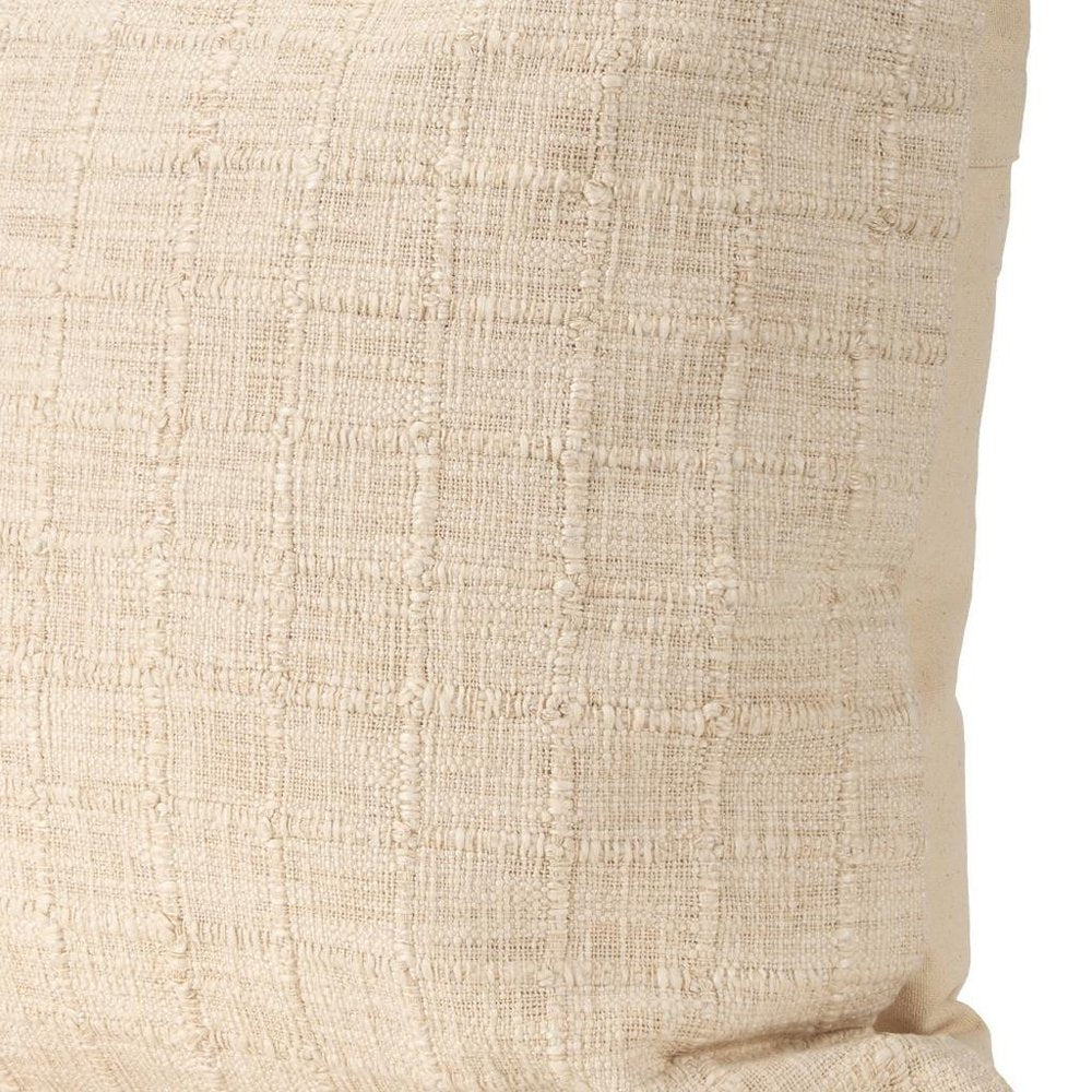 22" Ivory Cotton Blend Throw Pillow Cover — view 8