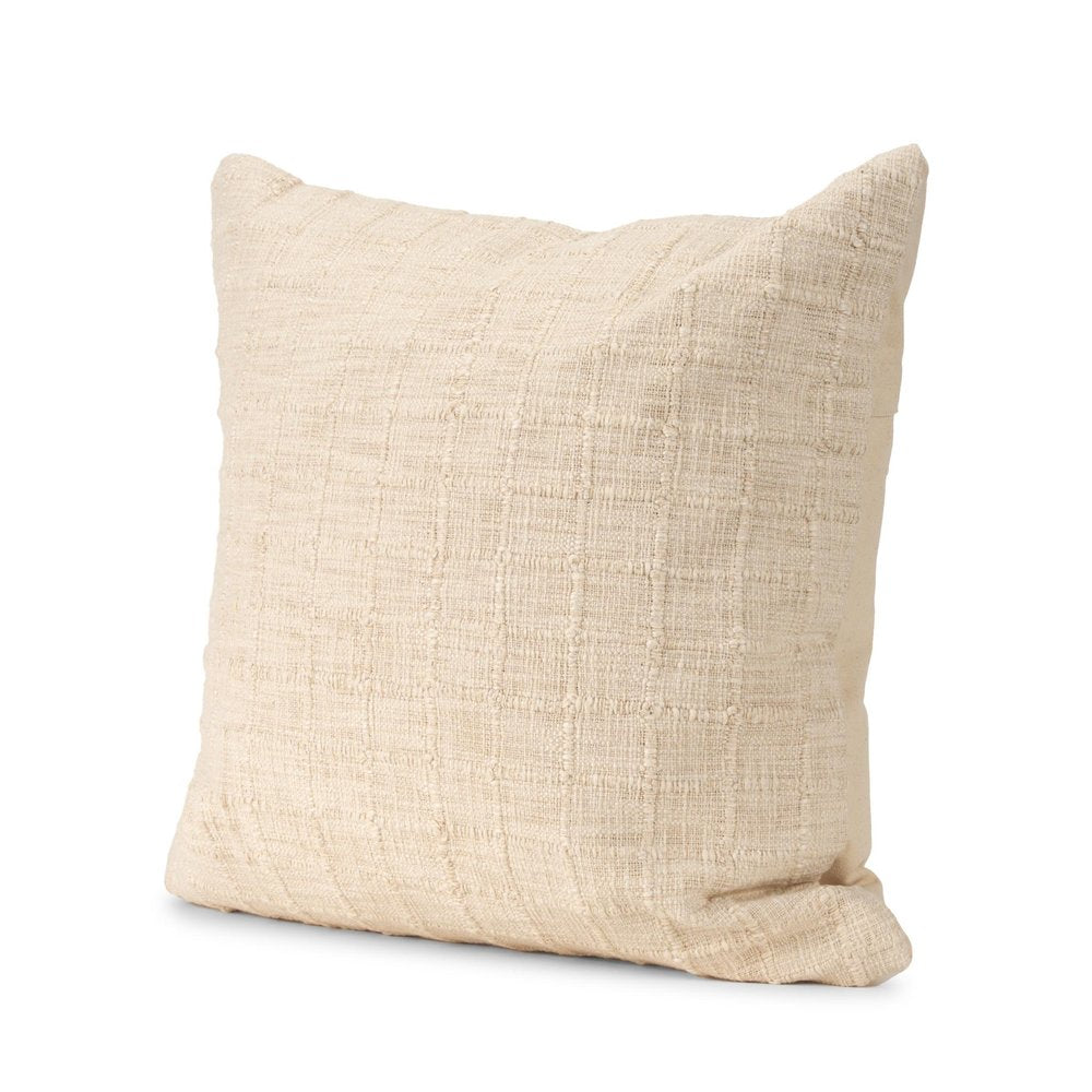 22" Ivory Cotton Blend Throw Pillow Cover — view 1