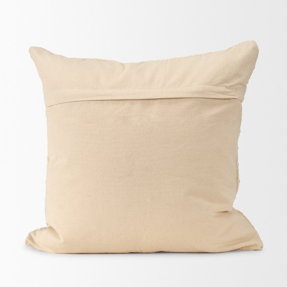 22" Ivory Cotton Blend Throw Pillow Cover — view 4