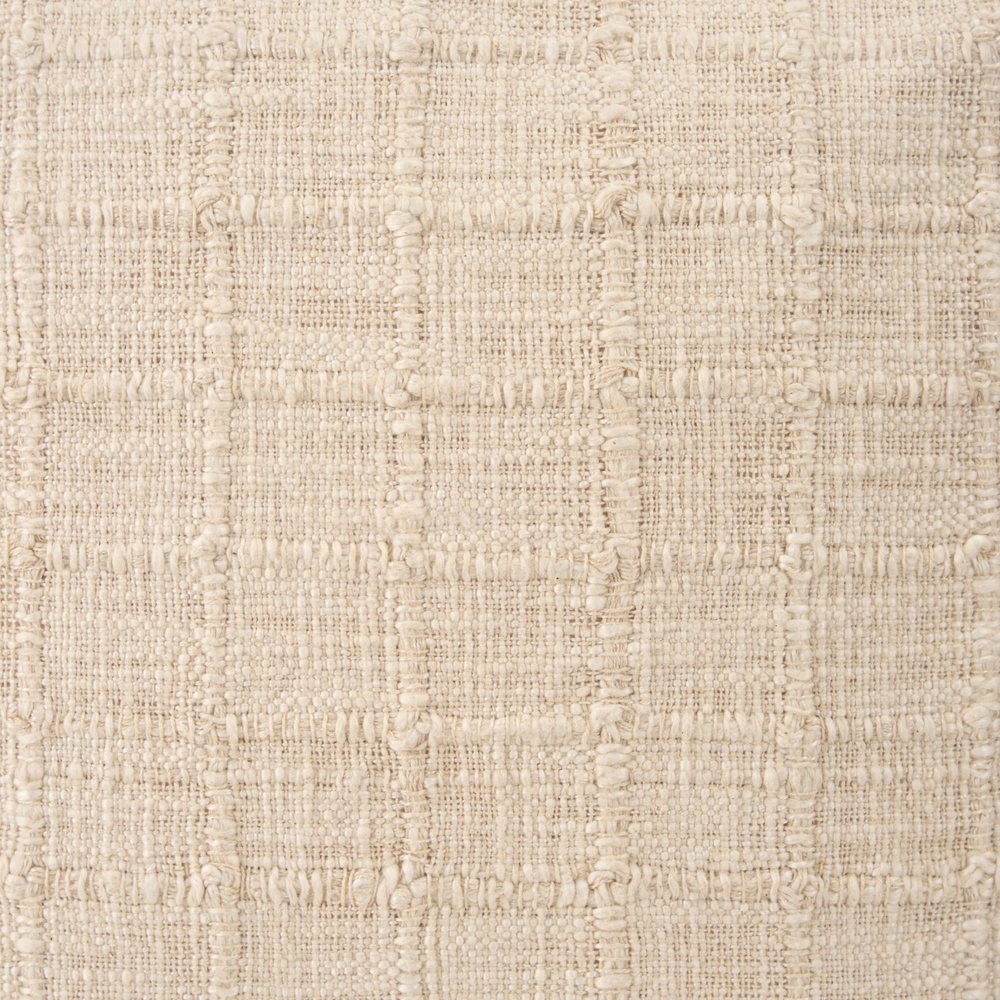 22" Ivory Cotton Blend Throw Pillow Cover