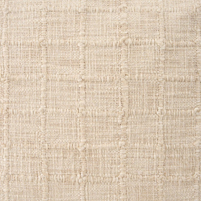 22" Ivory Cotton Blend Throw Pillow Cover