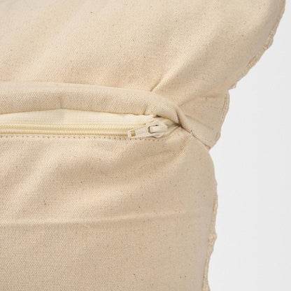 22" Ivory Cotton Blend Throw Pillow Cover