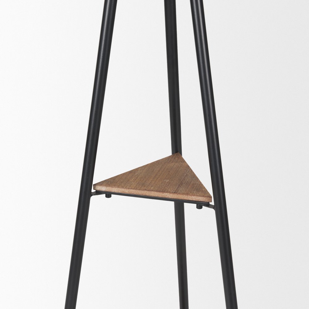 71" Black Metal Six Hook Freestanding Coat Rack — view 5