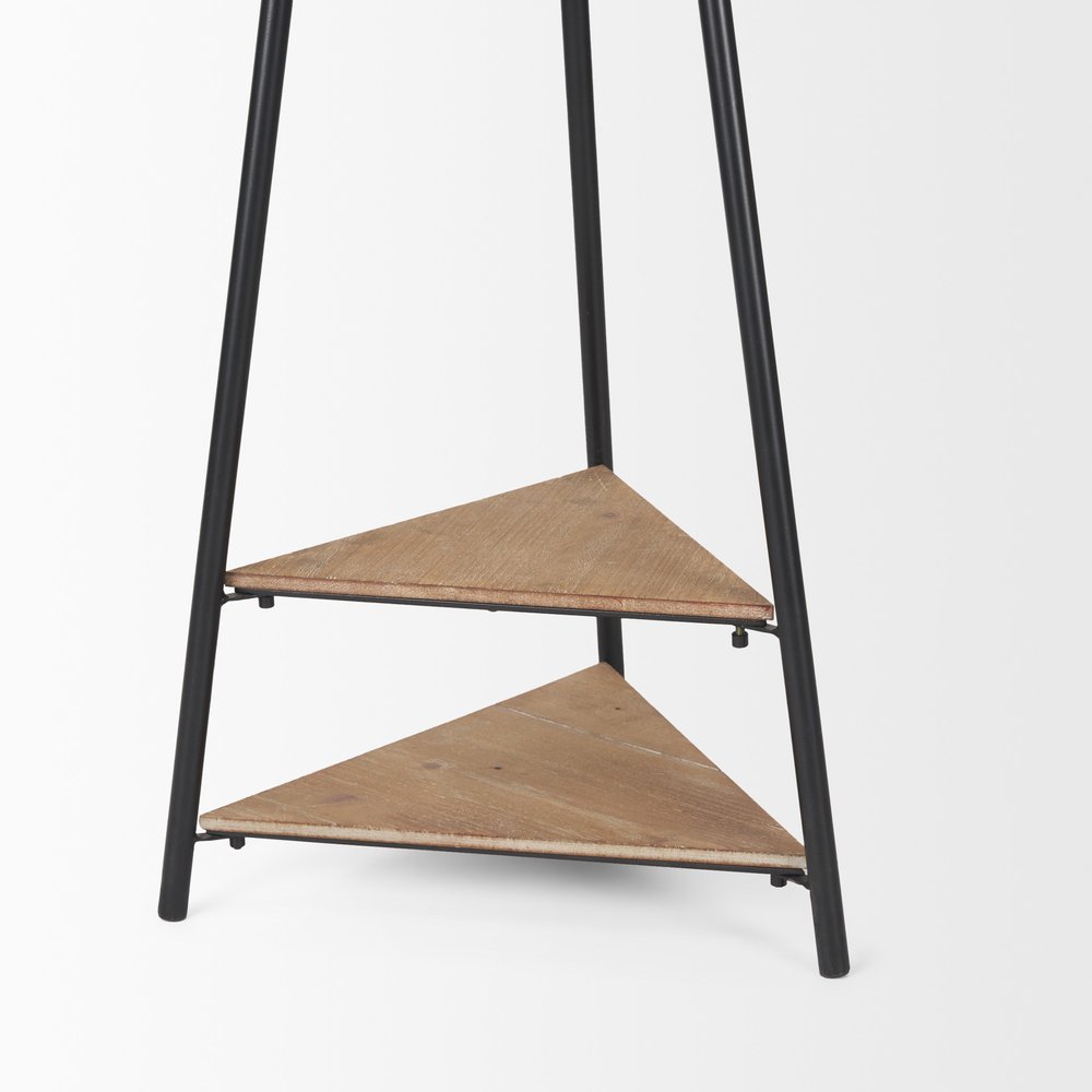 71" Black Metal Six Hook Freestanding Coat Rack — view 6