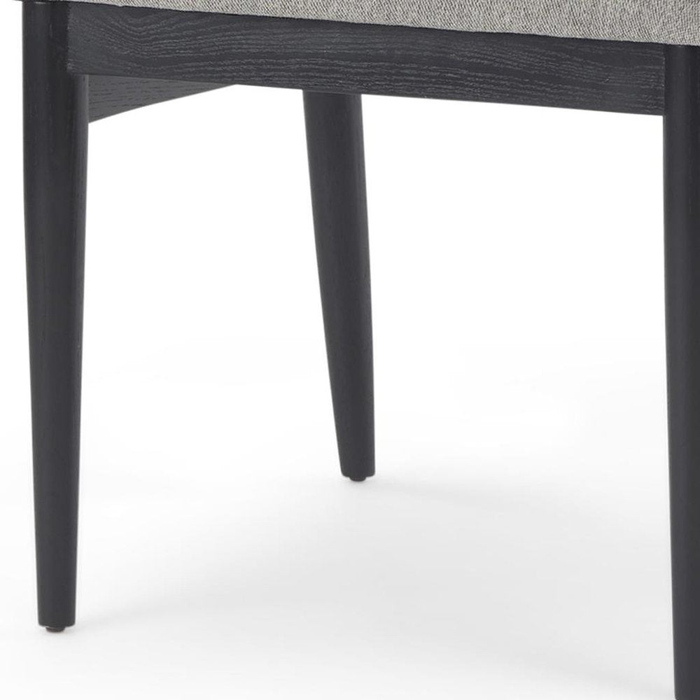 Set of Two Gray And Black Fabric And Solid Wood Dining Side Chairs — view 8