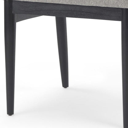 Set of Two Gray And Black Fabric And Solid Wood Dining Side Chairs HomeRoots